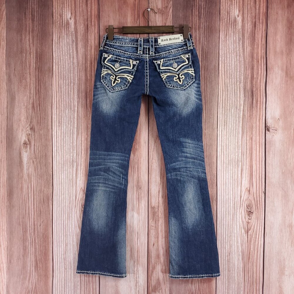 Rock Revival Womens Size 25X31.5 Kelly Boot Cut Blue Denim Jeans - Picture 3 of 14